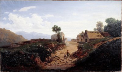 Köy yolu (tuval üzerine yağlı boya by Unknown artist