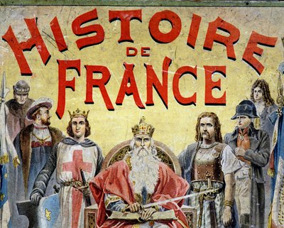 Tarihi karakterlerle “” Histoire de France” kitabının kapağı. by Unknown artist