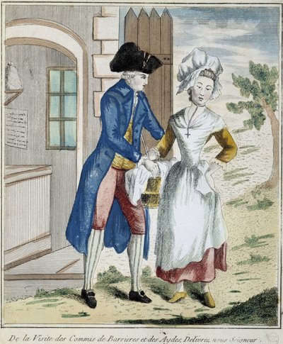 Gümrük: bariyer vergisi - 1800 civarında karikatür by Unknown artist