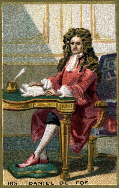 Daniel de Foe veya Defoe (1660 - 1731) İngiliz yazar ve hiciv yazarı. 19. yüzyılın kromolitografisi. by Unknown artist