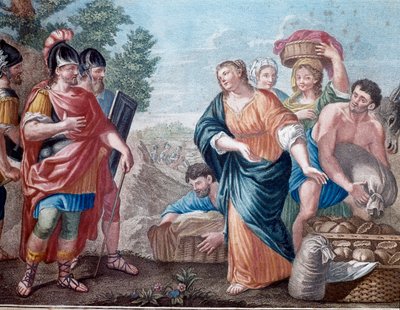 David et Abigail (Abigail, Abigail) 19. yüzyıl Milano litografisi, özel koleksiyon by Unknown artist