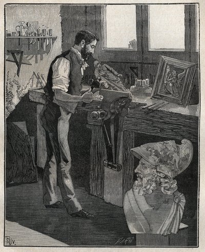 Gümüş eşyaların dekorasyonu: bronz keski. Adolphe BITARD