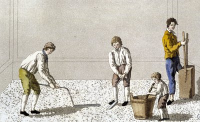 Dekorasyon: zemin döşemesinin aşamalarından biri by Unknown artist