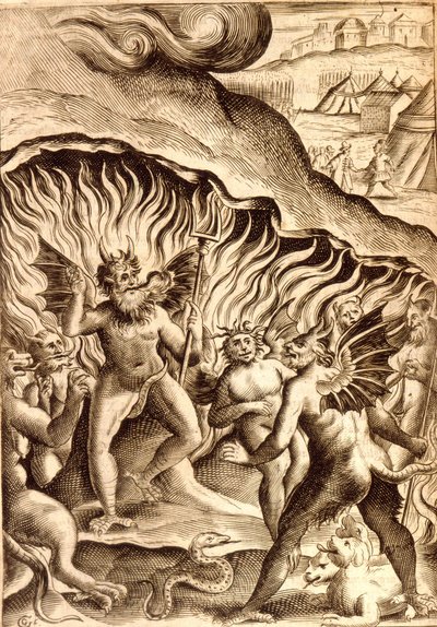 Bir 17. yüzyıl çalışmasından sonra cehennemin tarifi. by Unknown artist