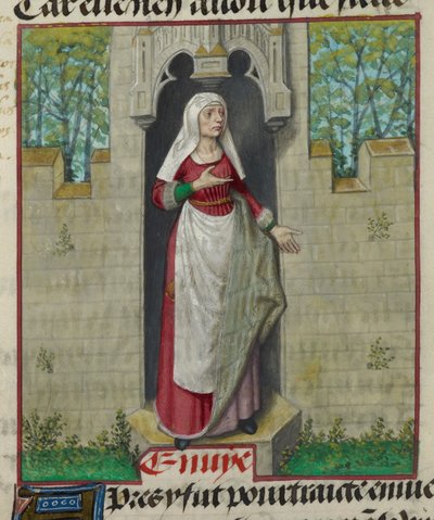 'Le Roman de la Rose'dan alegorik Hırs figürünün bir minyatürünün detayı by Unknown artist