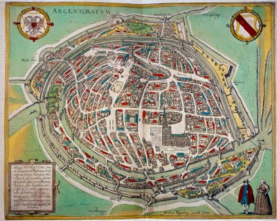 Abraham Hogenberg (yaklaşık 1608-1653) tarafından yapılan Strasbourg şehrinin ayrıntılı haritası. 17. yüzyıl Paris B.N. by Unknown artist