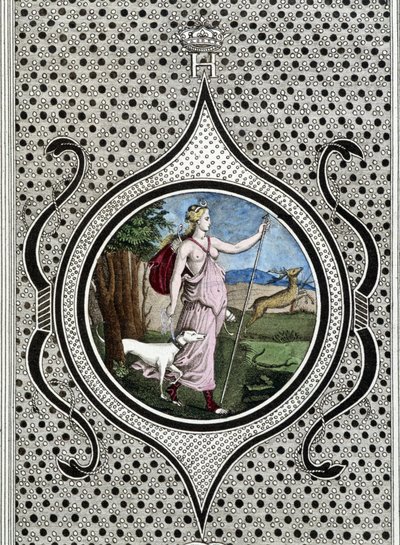 Diane (Artemis) avcısı. 19. yüzyıl gravürü by Unknown artist