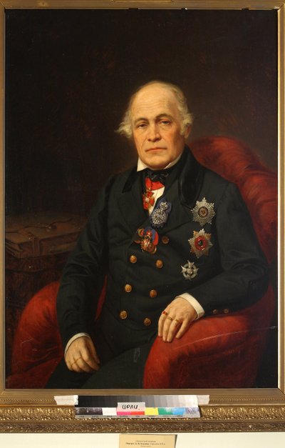 Dimitri Nikolaievitch Bloudov (Bludow ou Bloudoff) - Kont Dmitry Nikolayevich Bludov'un Portresi (1785-1864) - Anonim - 19. yüzyılın ortası. - Tuval üzerine yağlı boya - Rus Edebiyatı Enstitüsü IRLI (Puşkin Evi), St Petersburg by Unknown artist