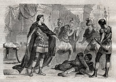 Diocletian (Caius Aurelius Valerius Diocletianus Augustus) (244-311) Lucius Flavius ​​​​Aer ölüyor - gravür " "Dictionnaire populaire ünlü" - 1864 - Joseph Aralık ve Edmond Allonier - by Unknown artist