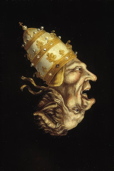 Papa ve Şeytan ile çift portre (ters görüntü). 1600 civarında by Unknown