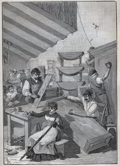 Ebenisterie: damga cilalama atölyesi. Adolphe BITARD