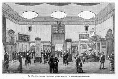 Elektrik Sergisi: elektrik ışığıyla aydınlatılan XV odasına genel bakış, Jaspar sistemi - “” La Nature”” by Unknown artist