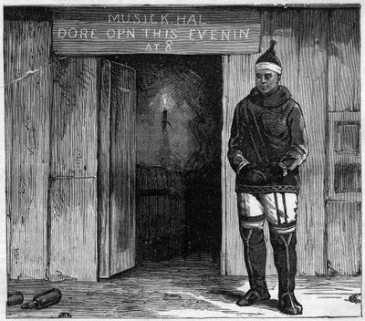 Disko Adası Eskimo (Qeqertarsuaq) 19. yüzyılın sonunda Grönland. 1884 gravürü by Unknown artist
