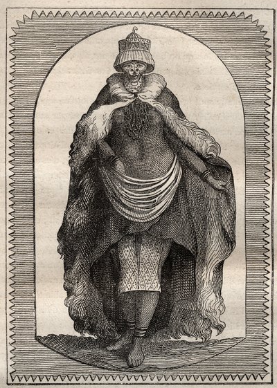 Anders Sparrman (1748-1820) tarafından Güney Afrika topraklarının içlerine sefer (1775): bir hottentote (kadın Khoikhoi) - “” 18. yüzyılın Büyük Denizcileri” nden alınan çizim by Unknown artist