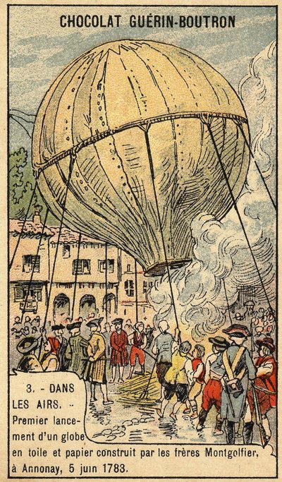 Montgolfier kardeşlerin Annonay.Chromo