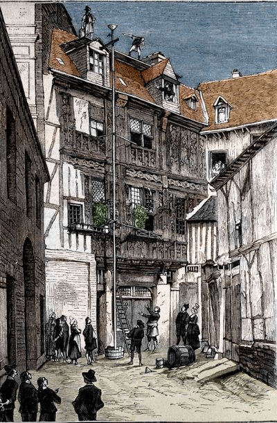 Rouen'de Pete et Blaise Pascal tarafından yürütülen su barometresi deneyimi. by Unknown artist