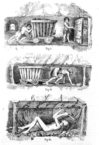 İngiliz kömür madenlerinde çocuk emeğinin sömürülmesi by Unknown artist
