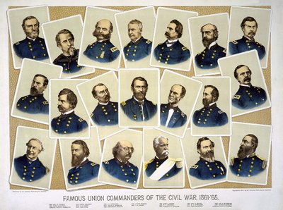 1861 - 65 iç savaşının ünlü birlik komutanları. Gravür v. 1884. by Unknown artist