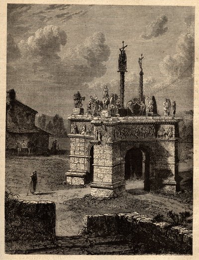 Finistere - Brittany - Le calvaire de pleyben - Enclos paroissial de Pleyben - Pleyben Parish yakın - “” PATRIE” de gravür - LUCIEN HUARD TARAFINDAN 6 CİLTTE FRANSA