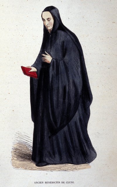 Cluny tarafından eski Benedictine. Dini emirler üzerine bir albümden gravür, Paris by Unknown artist