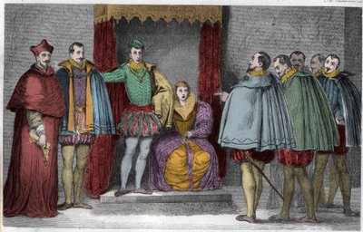 II. Francis (1544-60) parlamenter milletvekillerine Guise Dükü ve Kardinal