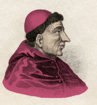 Francisco Jimenez de Cisneros (Gonzalo Jimenez de Cisneros) (1436-1517) kardinal, dini reformcu ve İspanyol devlet adamı. 19. yüzyılın gravürü. by Unknown artist