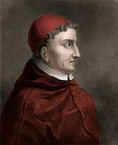 Francisco Jimenez de Cisneros (Gonzalo Jimenez de Cisneros) (1436-1517) kardinal, dini reformcu ve İspanyol devlet adamı - 19. yüzyılın gravürü by Unknown artist