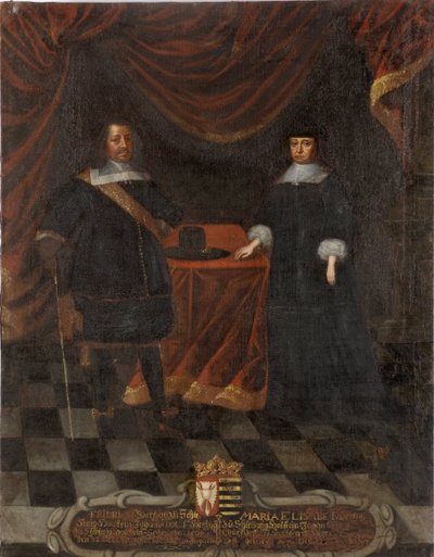 Holstein Gottorp Frederic III ve Marie Elisabeth de Saxe - Holstein-Gottorp Dükü Frederick III (1597-1659) ve Düşes Marie Elisabeth (1610-1684), Anonim. Tuval üzerine yağlıboya. Boyut: 103,5x79,5 cm. Ulusal Müze Stockholm by Unknown artist