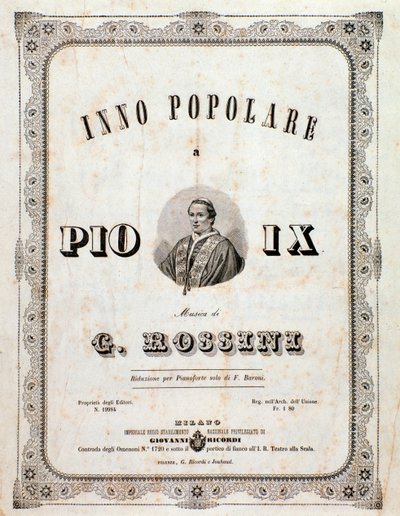 Müziğin ön yüzü Gioacchino Rossini