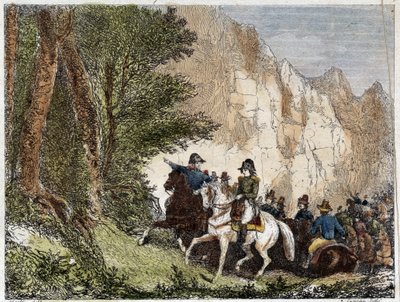 General Bonaparte (Napolyon I) ve Pascal (Pasquale) Paoli (1725 - 1807), Korsikalı vatansever. 19. yüzyıl gravür by Unknown artist