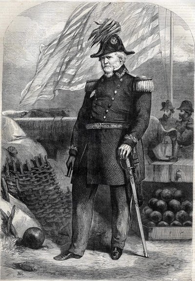 General Winfield Scott (1786 - 1866). 1860 gravürü. by Unknown artist