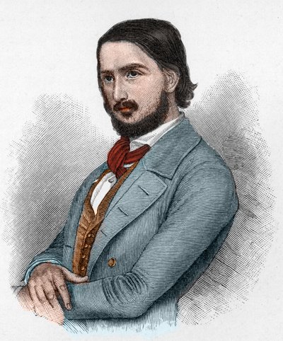 Georg Friedrich Rudolph Theodor Herwegh (1817-1875) Alman şair, devrimci ve çevirmen. by Unknown artist