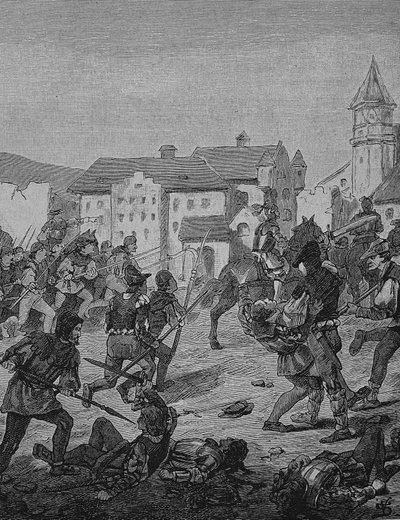 Alman Köylü Savaşı (1524-1526): Weinsberg#39;in Fırtınası by Unknown artist