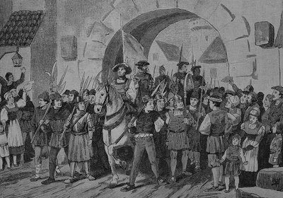 Alman Köylü Savaşı (1524-1526): Heilbronner Fohnlein ayrılır by Unknown artist