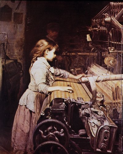 19. yüzyılın sonlarında mekanik bir eğirmede çalışan kız by Unknown artist