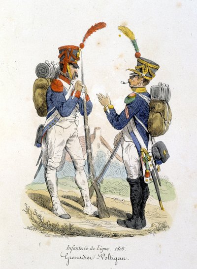Hat piyadesinin Grenadier ve voltiger by Unknown artist