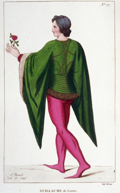 Guillaume de Lorris, Fransız şair (c. 1200-c. 1240). by Unknown artist