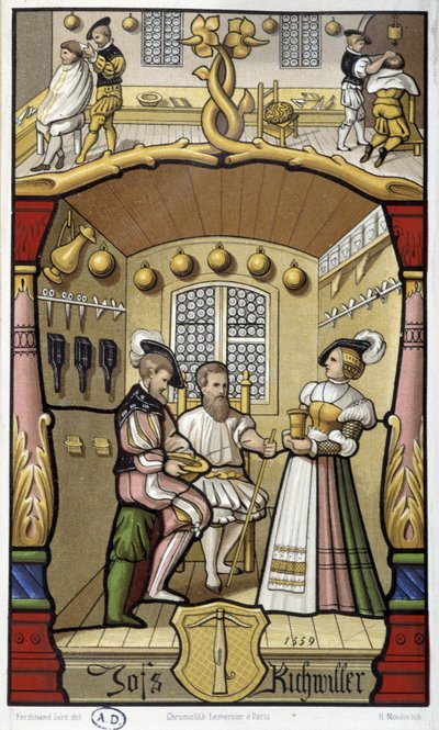 Kuaför ve berber sahneleri - 1559 minyatürünün tıpkıbasımı by Unknown artist