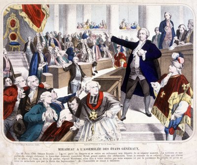 Honore Gabriel (Honore-Gabriel) Riqueti, Mirabeau Kontu (1749-1791) États Génales