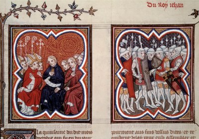 Yüz Yıl Savaşı: “Solda, gelecekteki yunus Charles V bilge (1338-1380) (şu anda naip) ve Genel Devletler meclis üyeleri, 1356