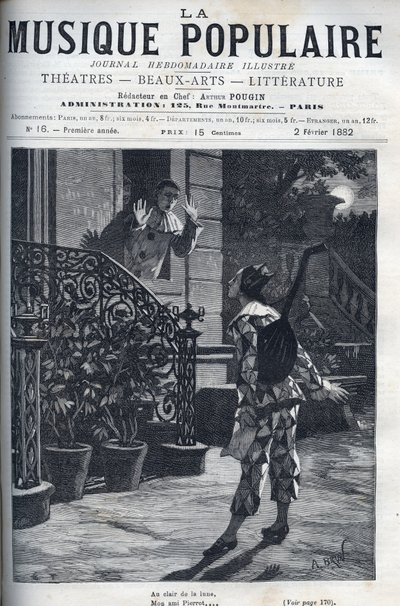 Ay ışığında, popüler şarkının bir temsili. Harlequin, Pierrot