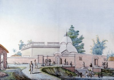 Hint Kültürü ve Uygarlığı: Kalküta'da (veya Kalkata), Hindistan'da Hooghly Nehri'nde Banyo. 1808 gravür. by Unknown artist