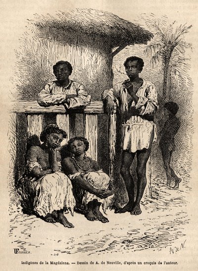 Mompox (Kolombiya) şehrinin sokaklarında Magdalena