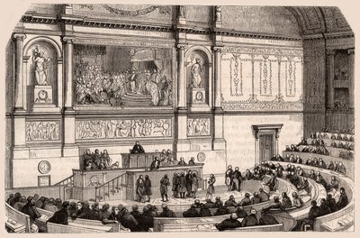 Millet Meclisi'nin Temsilciler Meclisi oturumunda iç görünümü, Paris, Fransa by Unknown