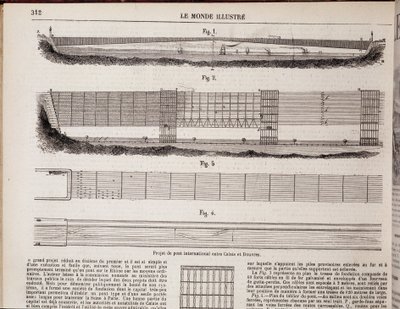 Kanal üzerinde Calais ve Dover arasındaki uluslararası köprü projesi - 16/11/1867 tarihli “” The Illustrous World”de by Unknown artist