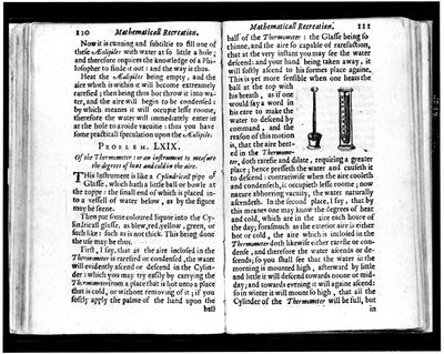 Jean leurechon (1591-1670) 1653 “Mathematics Recreations”dan İtalyan ve Hollanda Termometre Sayfaları by Unknown artist