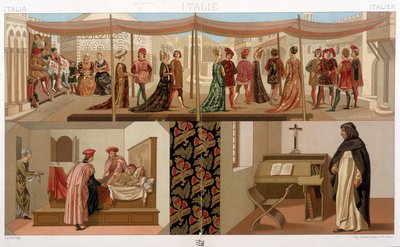 15. yüzyılın İtalyan kostümleri. A. Racinet