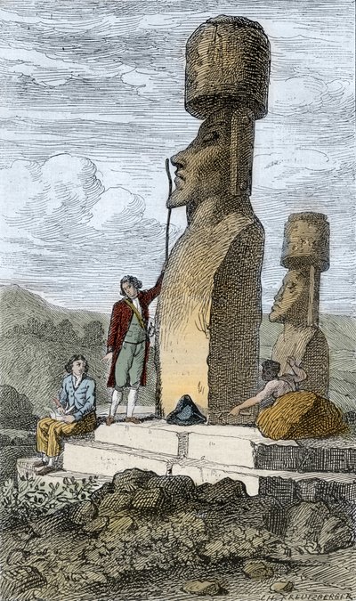 Jean-Francois Galaup, Comte de La Perouse İngiliz denizci ve kaşif, Asya seyahati sırasında Paskalya Adası