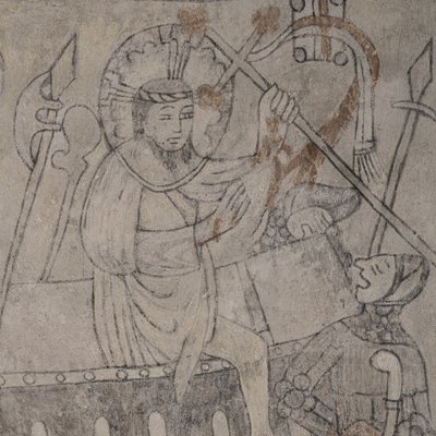 İsa mezardan kaldırılıyor (fresk) by Unknown Artist