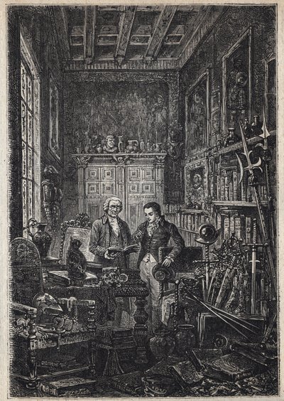 Jonathan Oldenbuck - (Antikacı Azizlerinin Azizi) - "Antikacı" romanı için 19. yüzyıl illüstrasyonu by Unknown artist